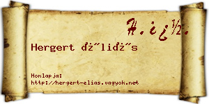 Hergert Éliás névjegykártya